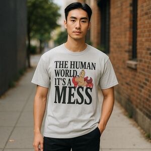 Gray Graphic T-Shirt with Crab Design